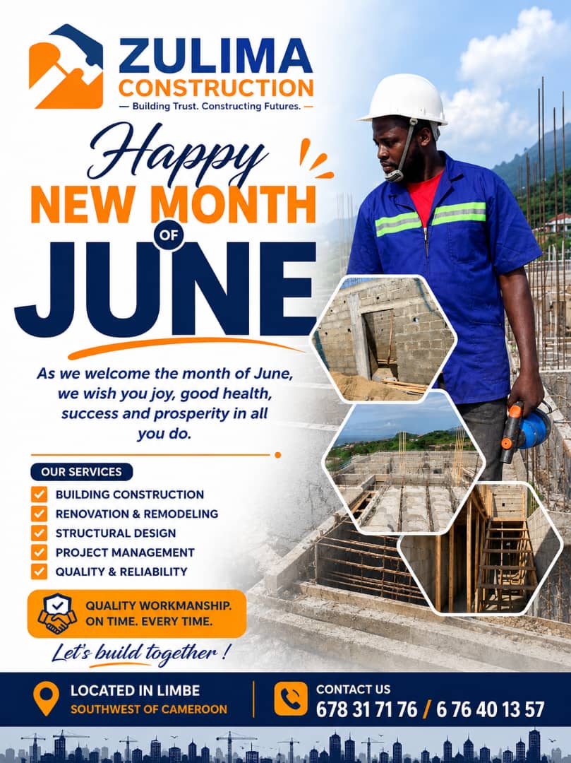 ZULIMA Construction happy new month of June greeting